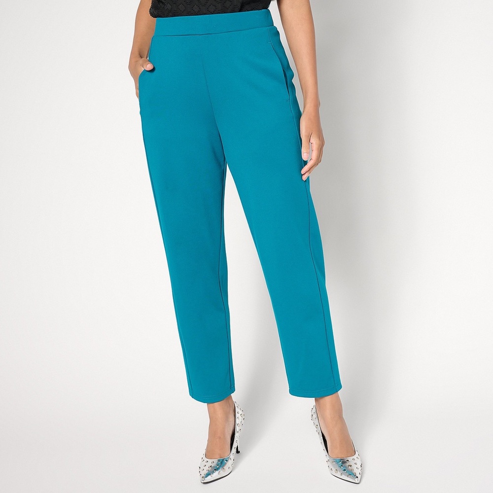 Stacy London Regular Ponte Lantern Pant - Teal (Sz 1X) A662050